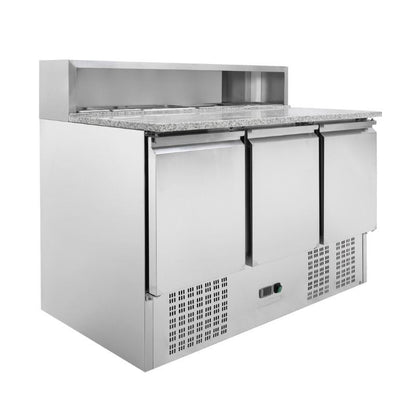 Meuble à Pizza Réfrigéré - 3 Portes - 8 Bacs GN 1/6 - vue 4