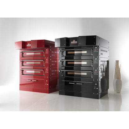 Four à pizza avec support acier inox hauteur 800 mm - 2 chambres - 2 x 12 ou 2 x 9 pizzas - Italforni