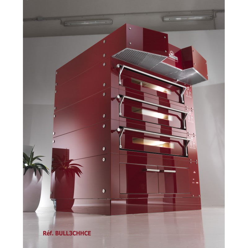 Four à pizza avec support acier inox hauteur 800 mm - 2 chambres - 2 x 12 ou 2 x 9 pizzas - Italforni