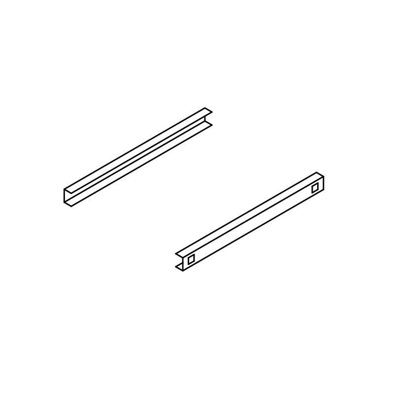 Jeu de glissières en inox pour crémaillères ABS anti-renversement - Ilsa