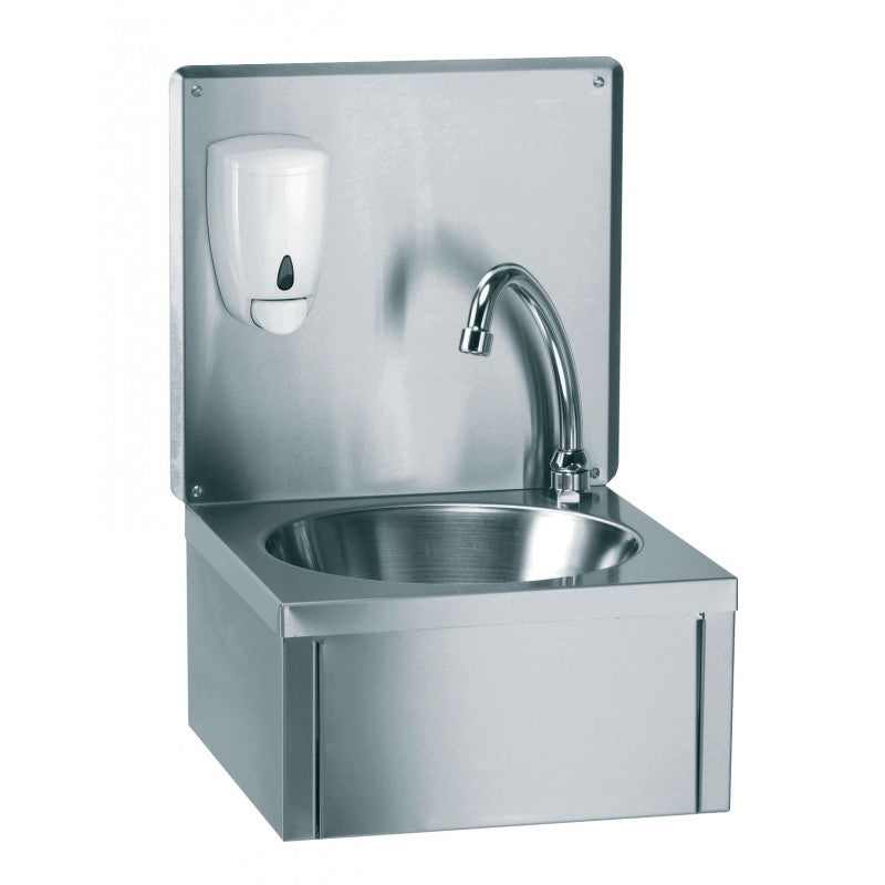 Lave-mains inox mural avec dosseret - Sans distributeur - Nosem