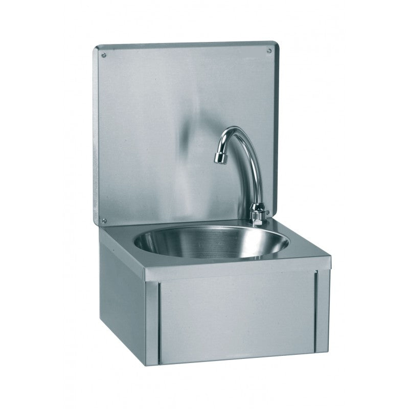 Lave-mains inox mural avec dosseret - Sans distributeur - Nosem