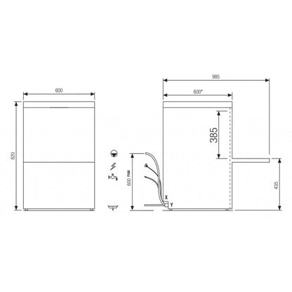 Lave-vaisselle - 15 litres - STARTECH DG - Panier 500 x 500 mm - Avec adoucisseur - Colged