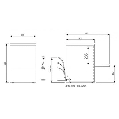 Lave-verres - 15 litres - NEOTECH V1 - Panier 500 x 500 mm - Sans adoucisseur - Colged