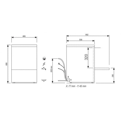 Lave-verres - 8 litres - STARTECH DG - Panier 400 x 400 mm - Avec adoucisseur - Colged
