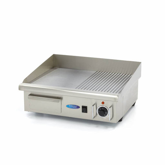 Plancha - demi-rainuré - 55 cm - incl plateau d'égouttement