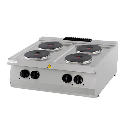 cuisinière - 4 brûleurs - unité double - profondeur 70 cm - électrique