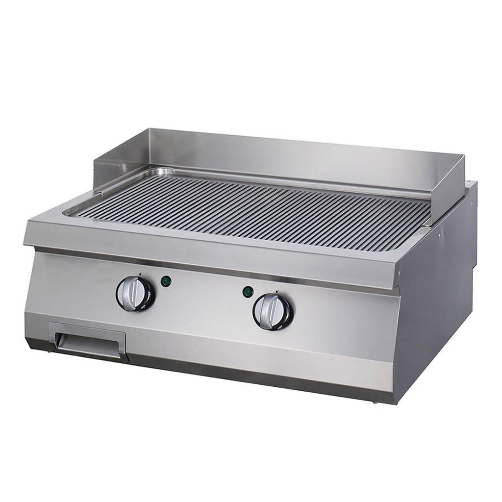 Heavy Duty plaque de gril - chrome rainuré - unité double - profondeur 70 cm - électrique