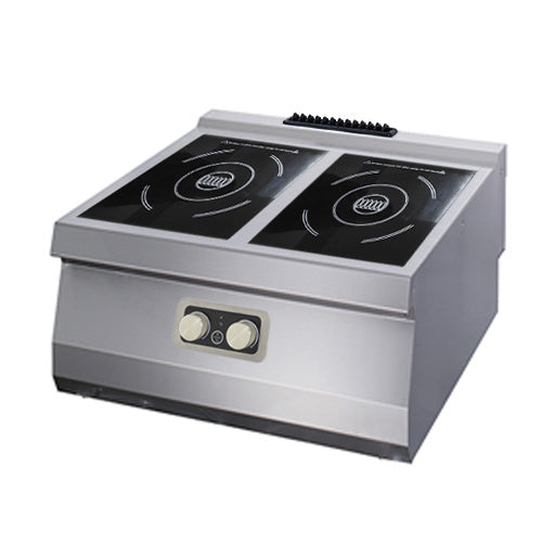 cuisinière à induction - 2 brûleurs - unité double - profondeur 70 cm - électrique