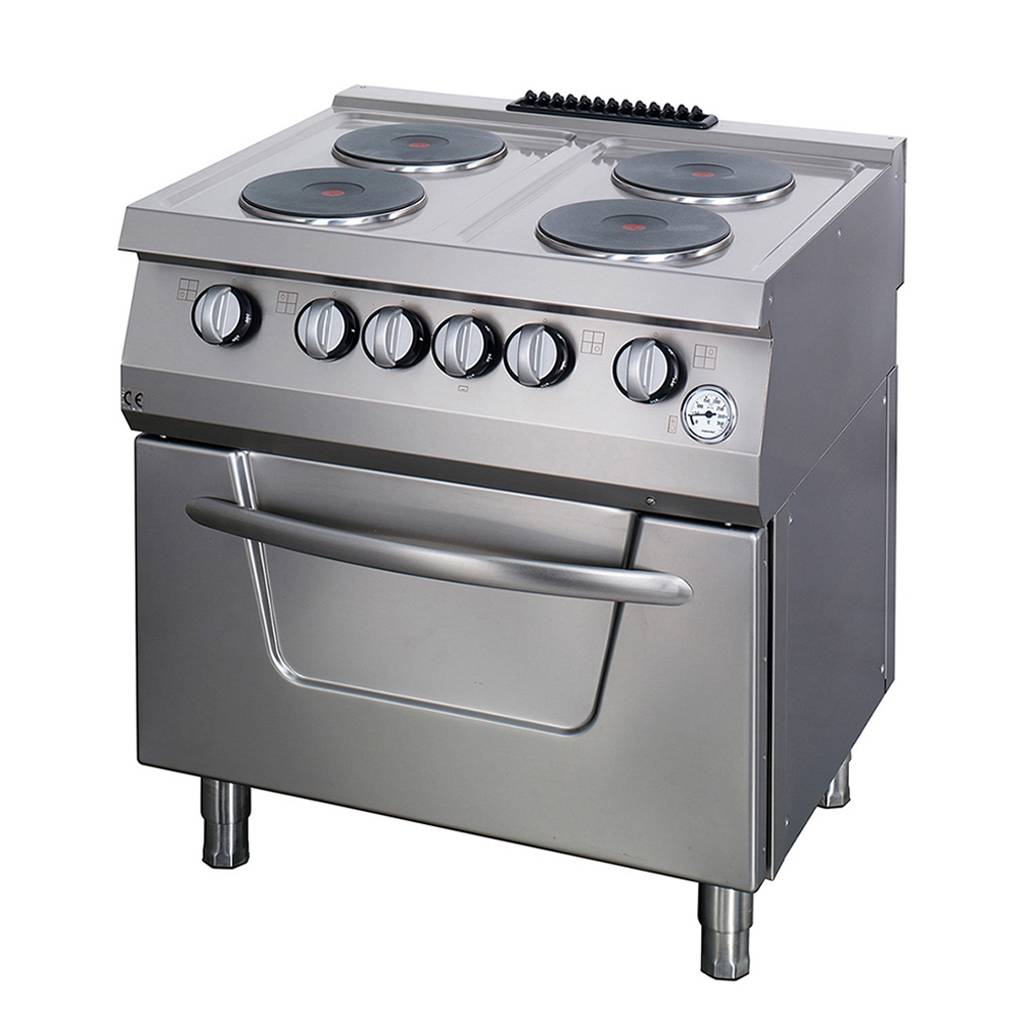 cuisinière - 4 brûleurs - unité double - profondeur 70 cm - avec four - électrique