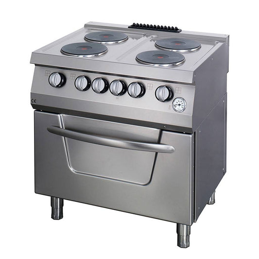 cuisinière - 4 brûleurs - unité double - profondeur 70 cm - avec four - électrique