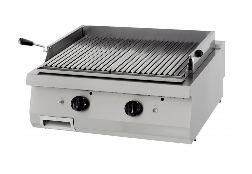 gril en pierre de lave - unité double - profondeur 70 cm - gaz