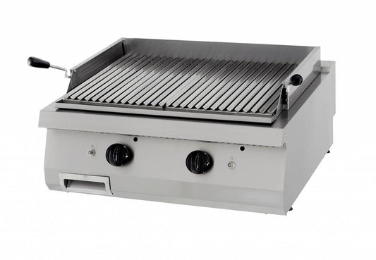 gril en pierre de lave - unité double - profondeur 70 cm - gaz