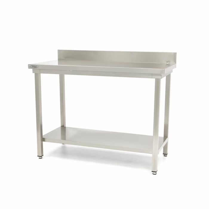 Table en acier inoxydable - 60 x 70 cm - hauteur réglable - avec dosseret