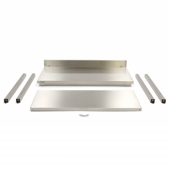 Table en acier inoxydable - 60 x 70 cm - hauteur réglable - avec dosseret