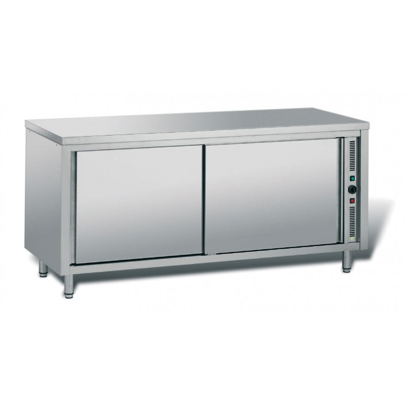 Meuble central inox chauffant profondeur 700 mm - Longueur 1200 mm - Simple face - Nosem