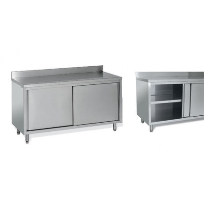 Meuble de rangement inox profondeur 700 mm - Longueur 1200 mm - Adossé simple face - Nosem