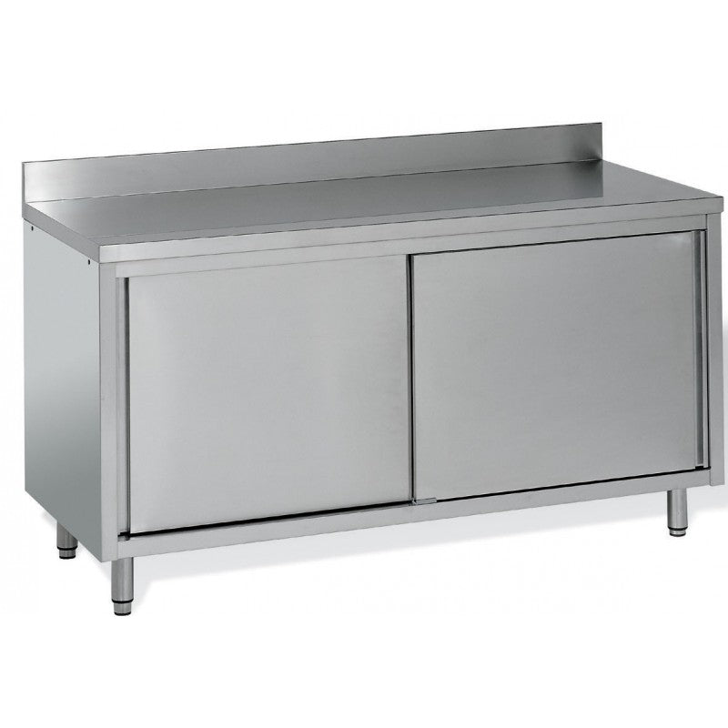 Meuble de rangement inox profondeur 700 mm - Longueur 1800 mm - Adossé simple face - Nosem