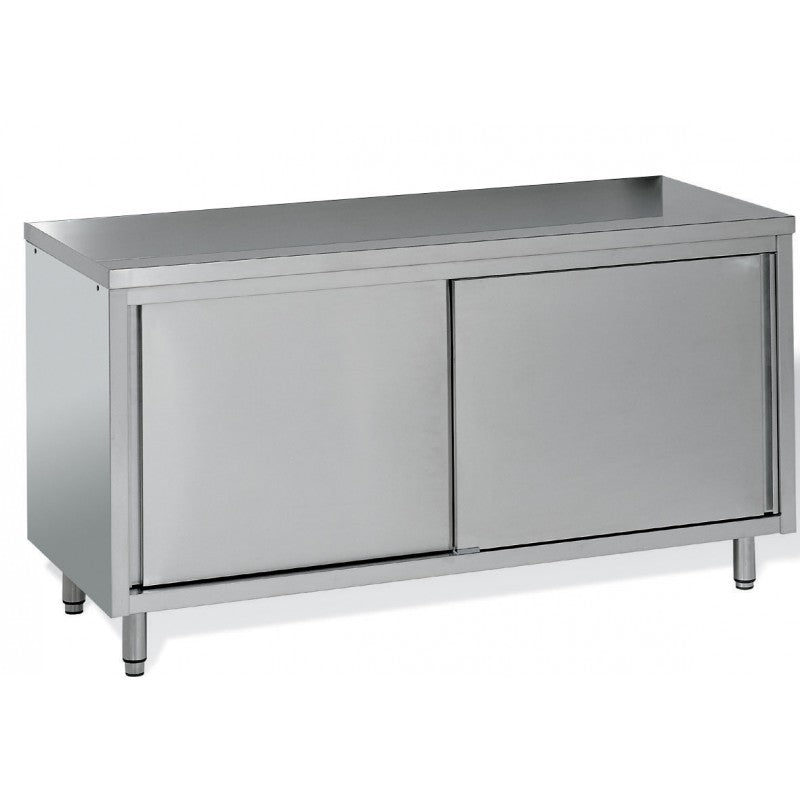Meuble de rangement inox profondeur 700 mm - Longueur 1800 mm - Central simple face - Nosem