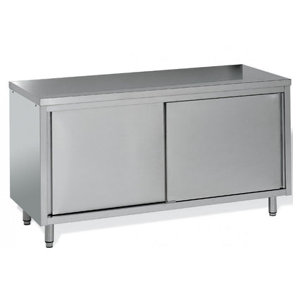 Meuble de rangement inox profondeur 700 mm - Longueur 2000 mm - Central simple face - Nosem