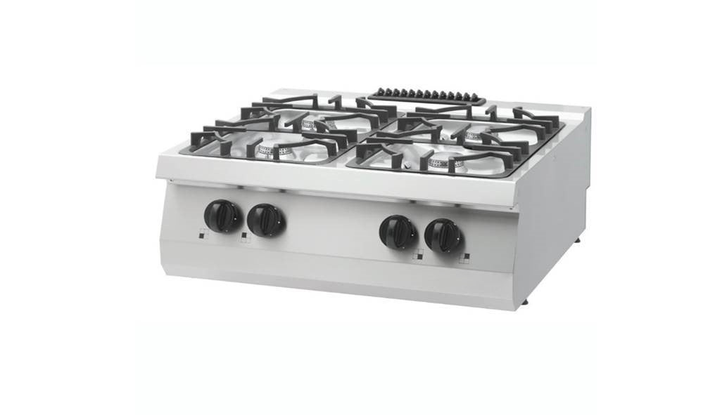 cuisinière - 4 brûleurs - unité double - profondeur 70 cm - 30kW - gaz