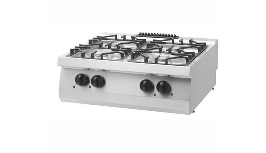 Cuisinière à gaz professionnelle 4 brûleurs 27 kW