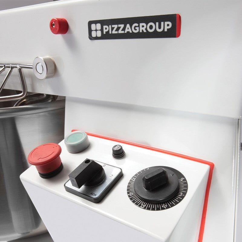 Pétrin à vitesse variable - Tête et cuve fixes - 38 kg - Gamme pétrins - Pizza Group