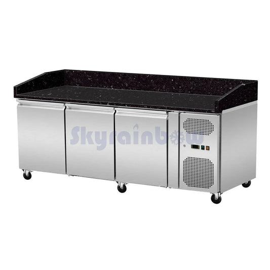 THPZ3600TNS - Table à pizza réfrigérée granit Noir Galaxy 3 portes , 2025 x 800 x 1000 mm
