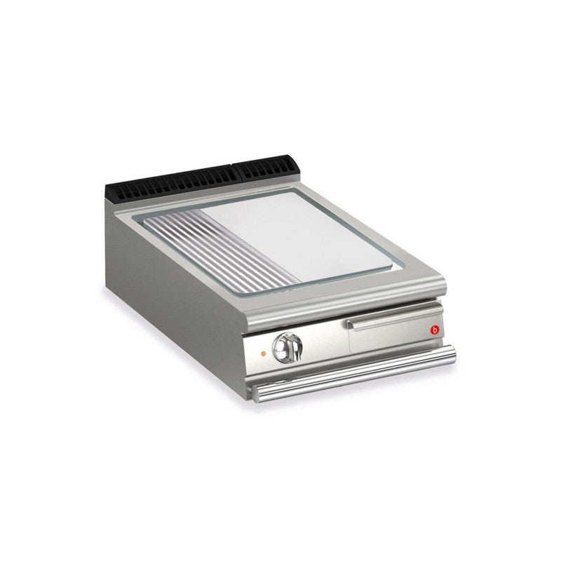 Plancha électrique - Plaque Chrome dur - 1/3 Rainurée - Largeur 600 mm - Gamme QUEEN 900 - Baron