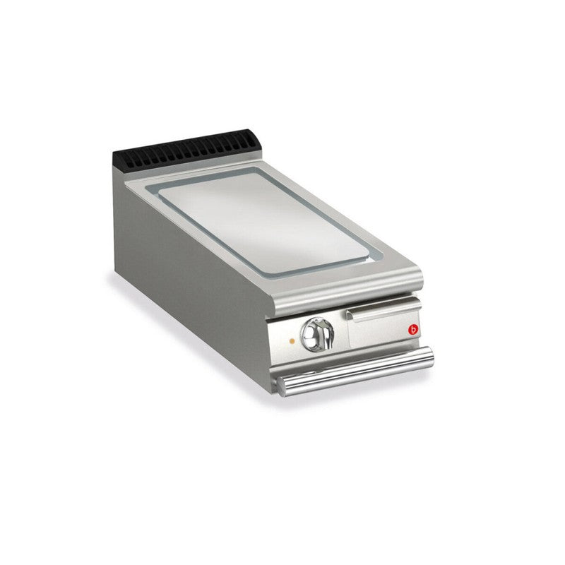 Plancha gaz - Plaque AISI 430 lisse - Largeur 400 mm - Gamme QUEEN 900 - Puissance totale absorbée 7.5 KW - Baron