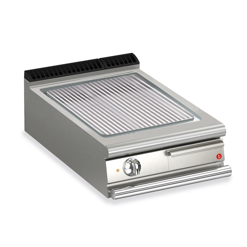 Plancha rainurée électrique avec revêtement chrome brossé - 505 x 490 mm - Gamme QUEEN 700 - Baron