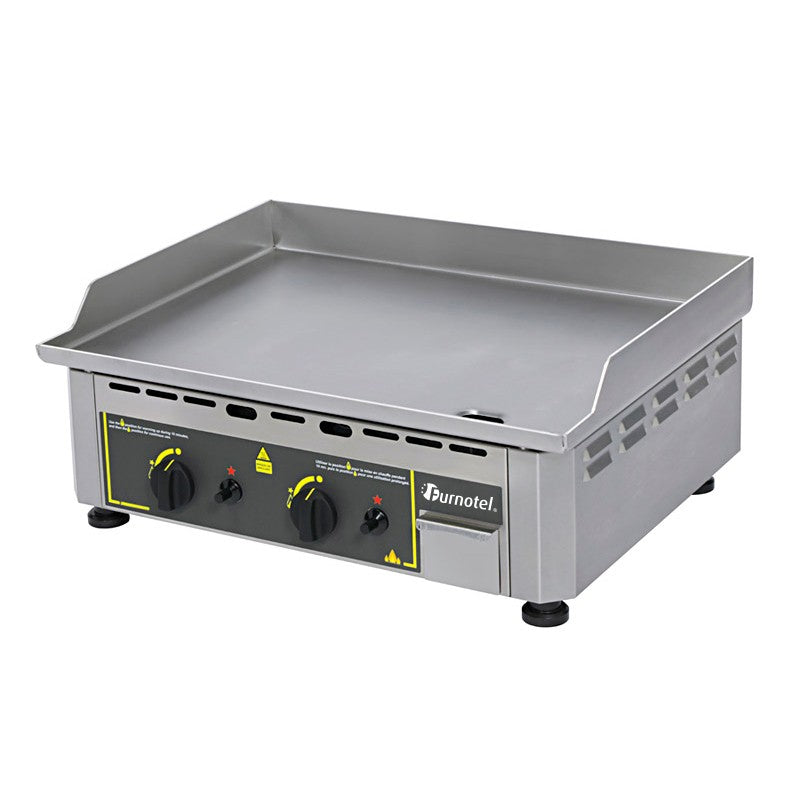Plaque à snacker gaz lisse en inox - Puissance 5500 W - Furnotel