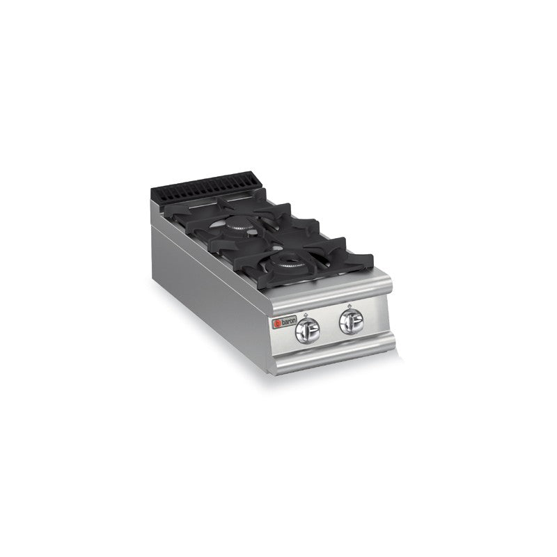 Plaque de cuisson - Top 2 feux vifs gaz - Gamme Queen 900 - Puissance totale absorbée 13.5 KW - Baron
