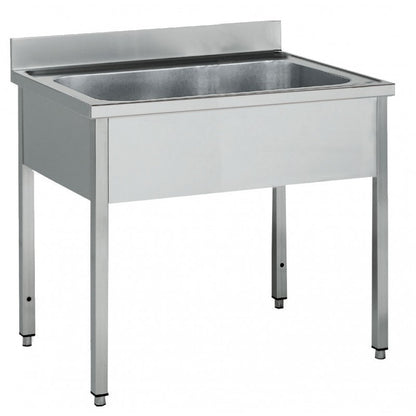 Plonge pâtissière inox - 1 bac - Profondeur 700 mm - Longueur 1400 mm - Sans étagère - Nosem