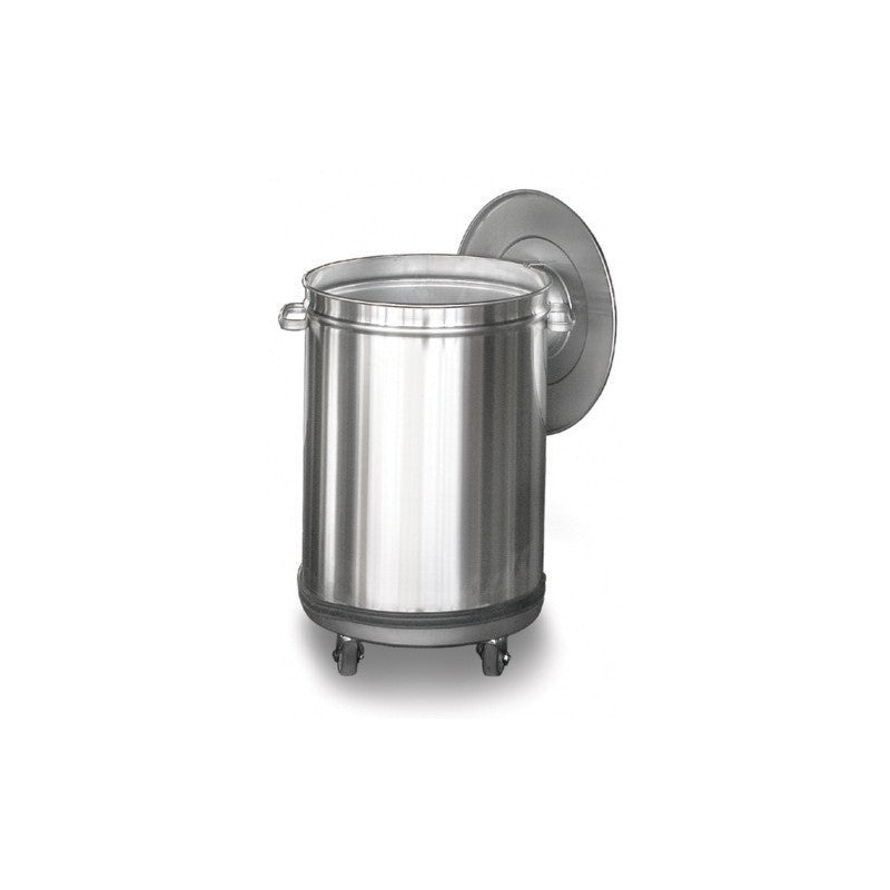 Poubelle inox sur roulettes - Furnotel