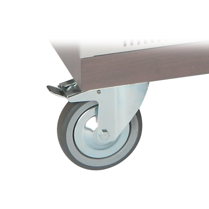 Roulettes en acier diam. 125 mm renforcées, dont 2 avec frein - RL5OMR125PLC123AQ - Nosem