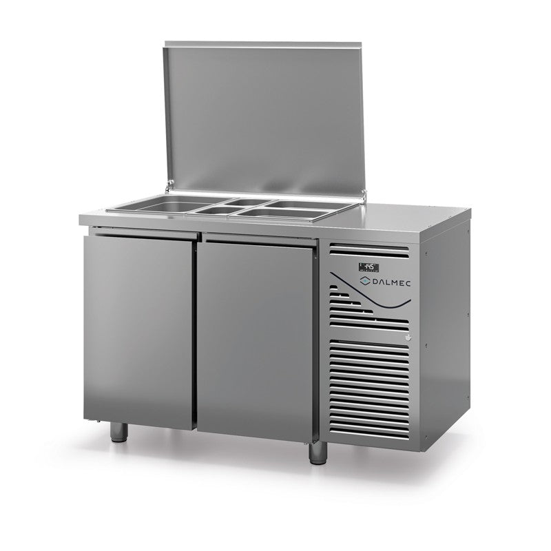 Saladette avec couvercle - Prof. 700 - GN 1/1 - Sans groupe - 2 portes - Dalmec