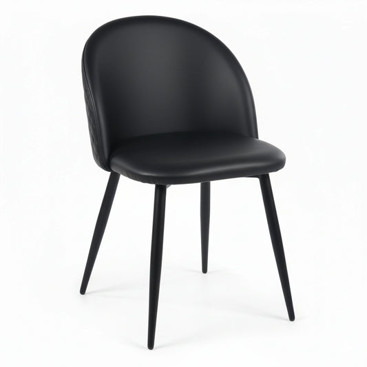 Chaise YUMI Simili-cuir - Noir