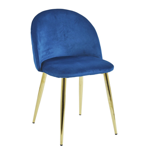 Chaise YUMI Velours - Bleu