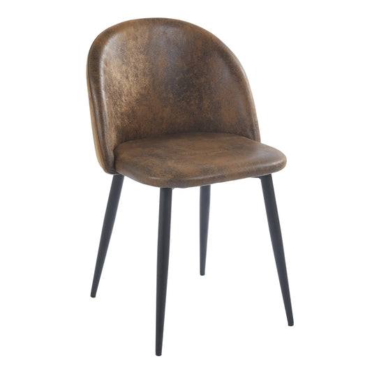 Chaise YUMI Simili-cuir - Café