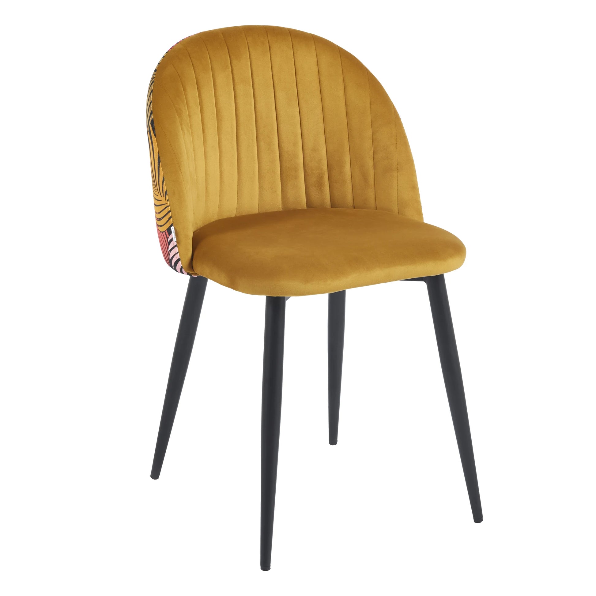 Chaise YUMI Floral - Moutarde