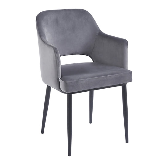 Chaise MAGGI Velours - Gris
