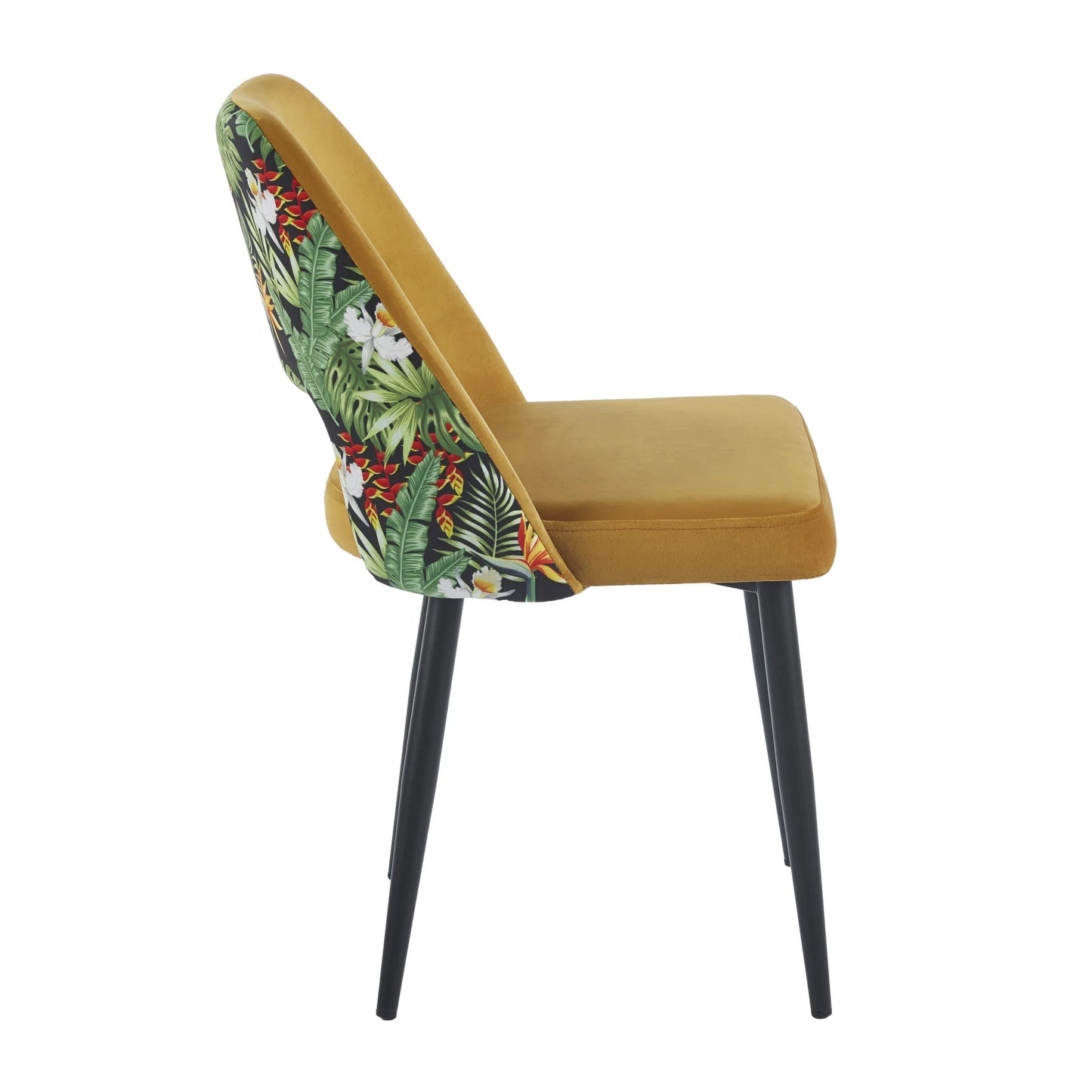 Chaise FRODITA Floral - Moutarde