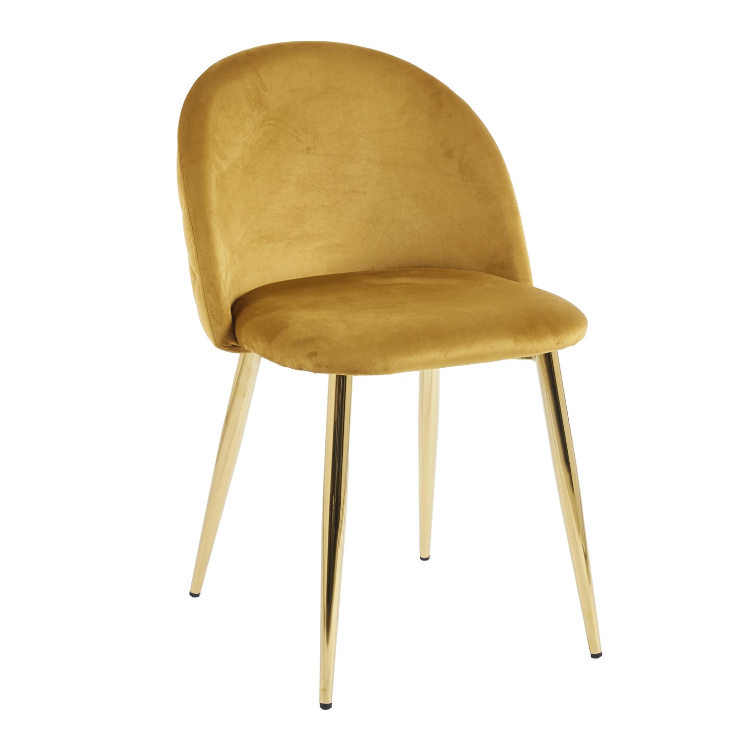 Chaise YUMI Velours - Moutarde