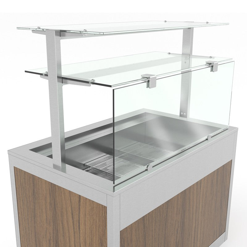 Slim C - Structure vitrée frontale en verre trempé pour service arrière avec étagère vitrée - SLIMC06 - Nosem