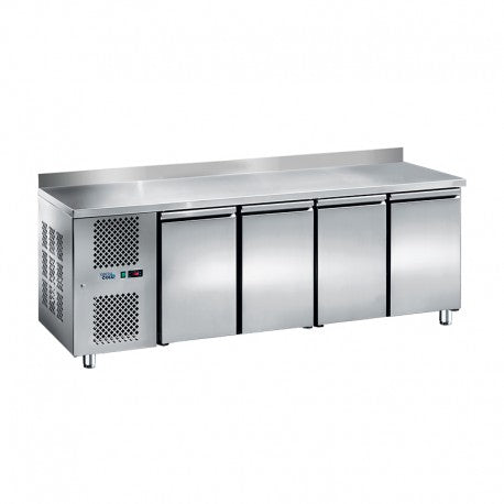 SOFRACOLD - Table réfrigérée positive GN 1/1 avec dosseret - 4 portes - Prof 700 mm - Groupe à gauche - TRG4P-GG-2