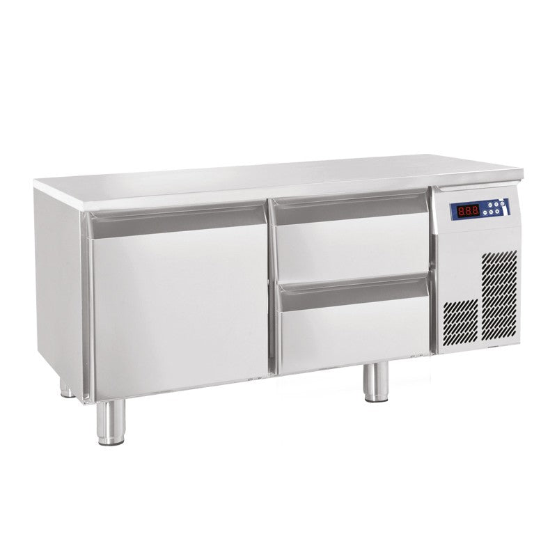 Soubassement réfrigéré positif - 2 tiroirs + 1 porte - 140 L - Baron