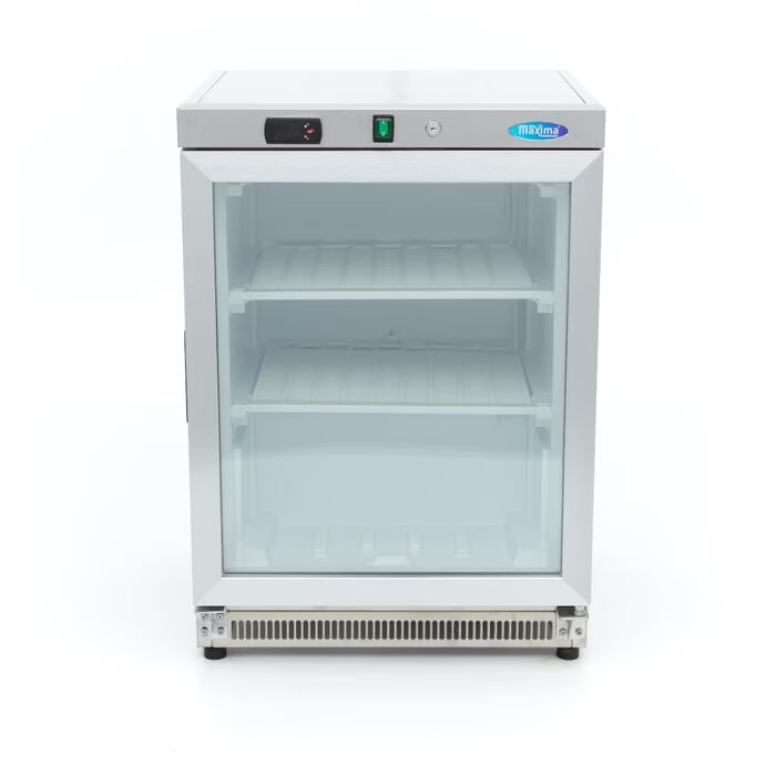 Armoire négative - 200 L - acier inoxydable - avec porte en verre