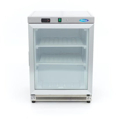 Armoire négative - 200 L - acier inoxydable - avec porte en verre