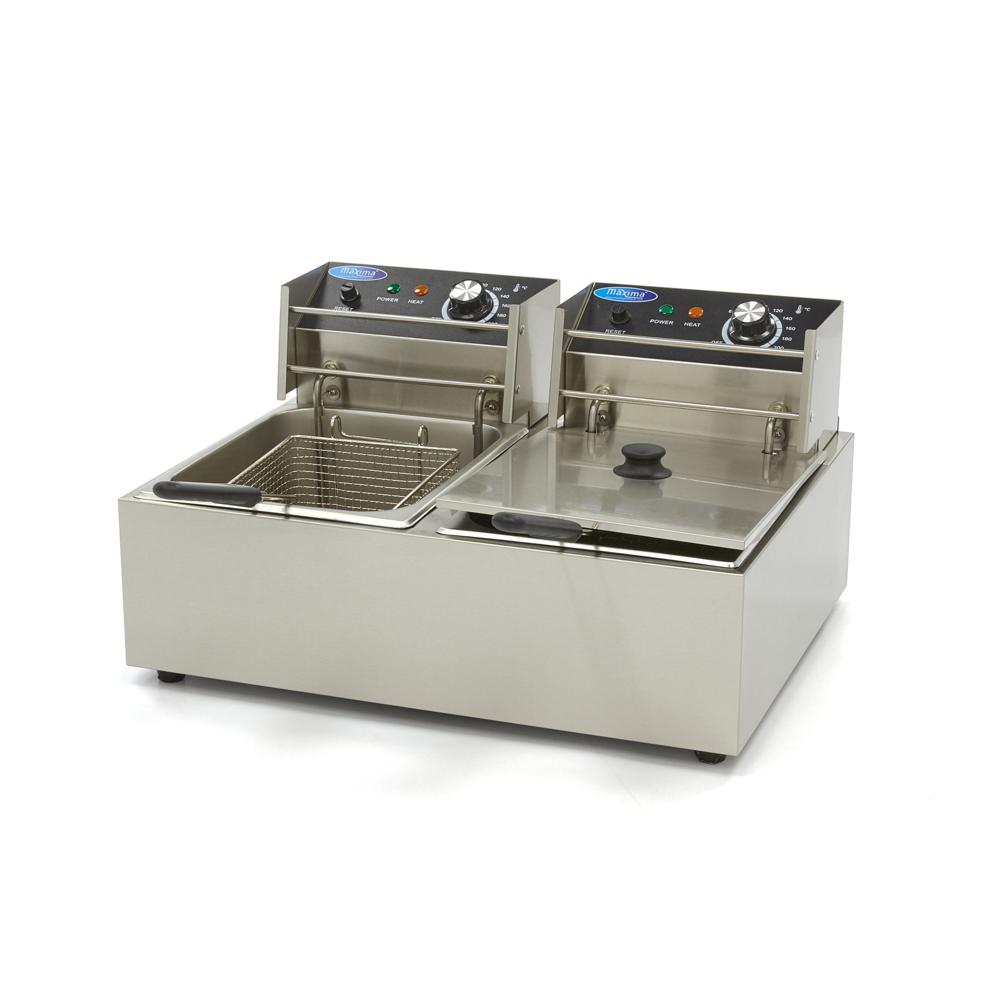 Friteuse - 2 x 6 L - 2 paniers - jusqu'à 2,4 kg de frites